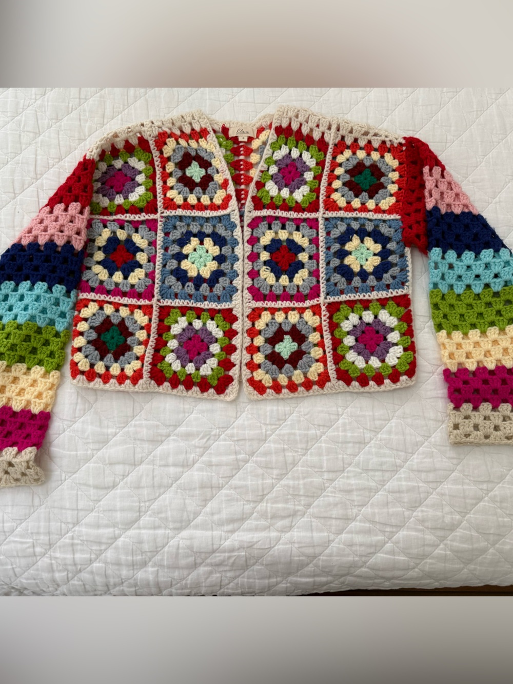 Crochet Cardigan - Multicolor - S - Elan